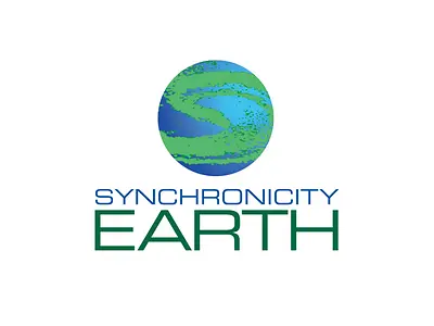 Synchronicity Earth - Globe with Text below